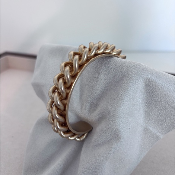 Elizabeth Cole Gold-Tone Chain Link Cuff Chunky Bracelet - Picture 6 of 9